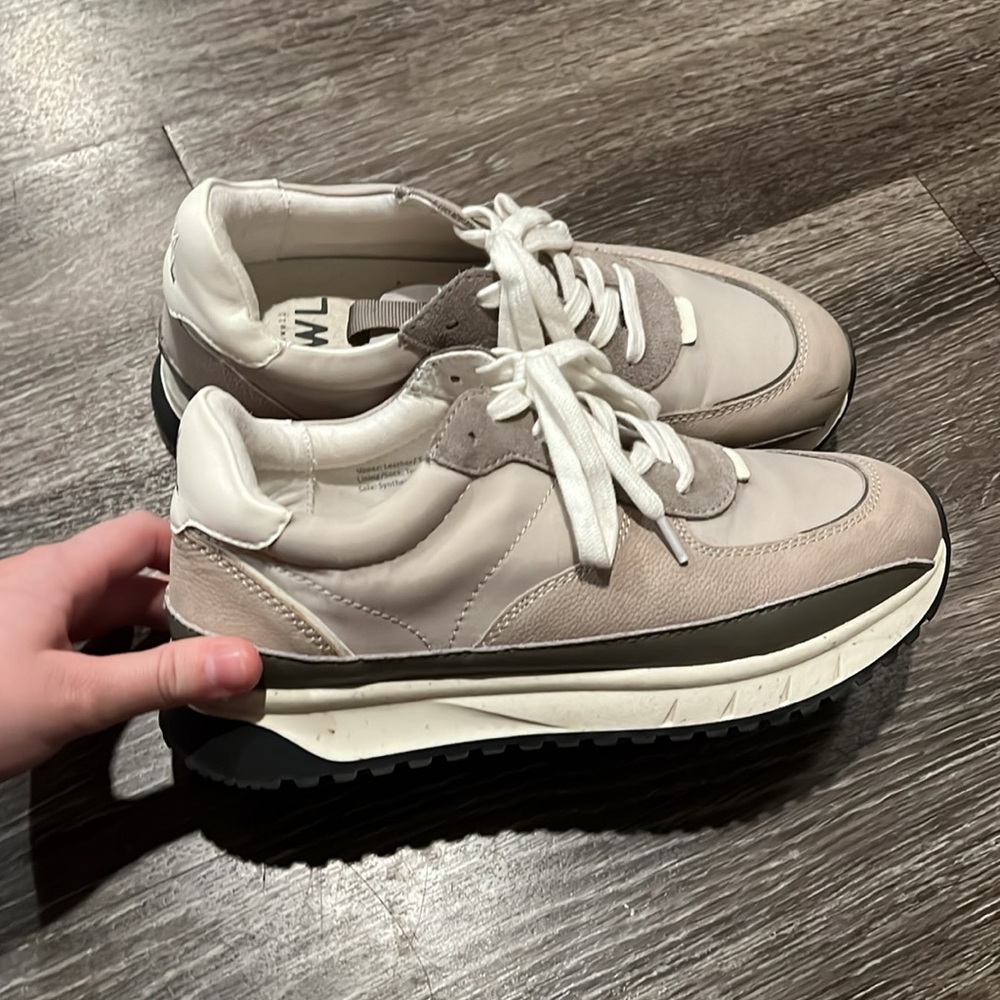 Madewell MWL Stone Kickoff Trainer Sneakers in leather and (re)sourced nylon